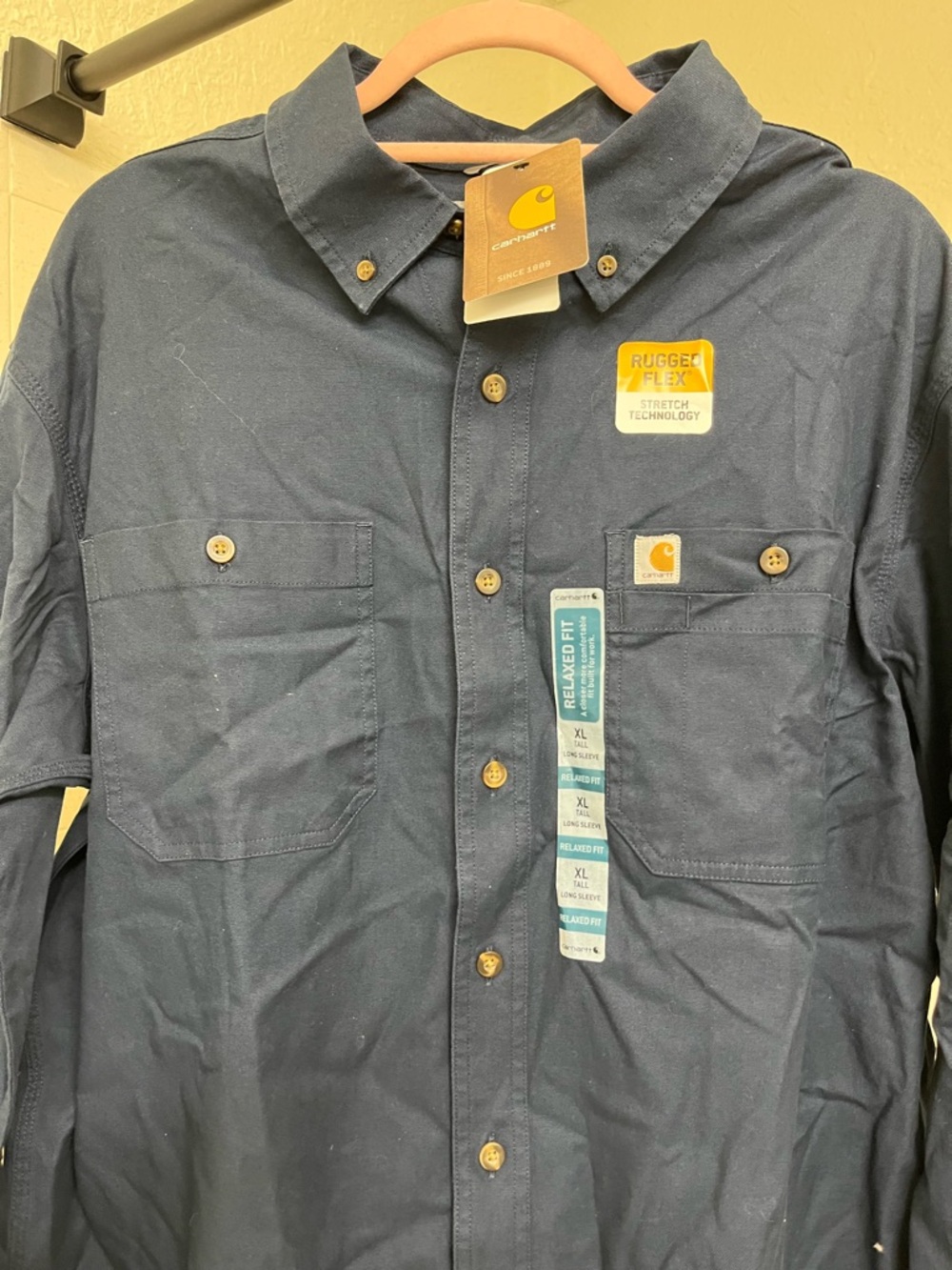 Carhartt Navy Lightweight Rugged Flex Work Shirt Jacket - Picture 2 of 7